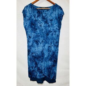 Lauren‎ Ralph Lauren Women's PL Blue Tie Dye 100% Linen Dress
